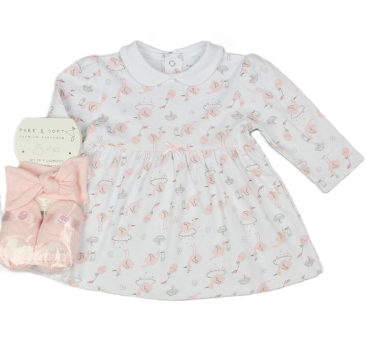 Baby Girls Dress Headband & Bootees Outfit (Pack of 6) - M14278