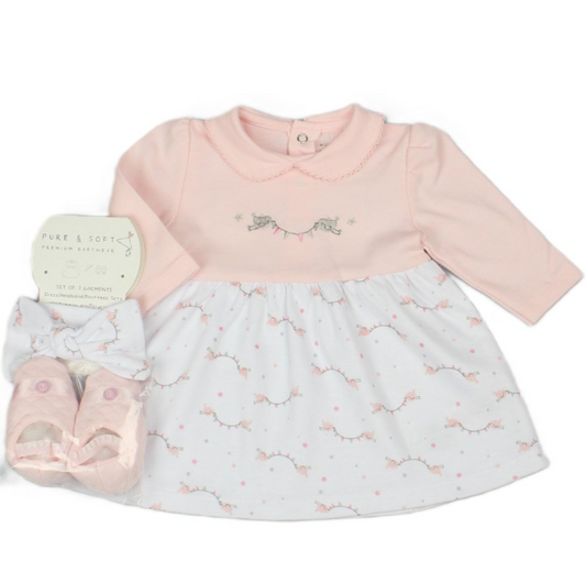 Baby Girls Dress Headband & Bootees Outfit (Pack of 6) - M14279