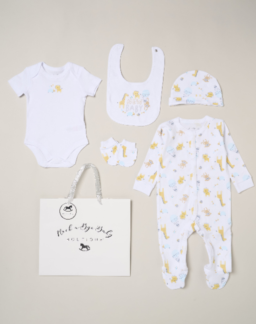 5pc Baby Mesh Bag Gift Set - Animals/New Baby (PK4) (NB-6m) H15045NB