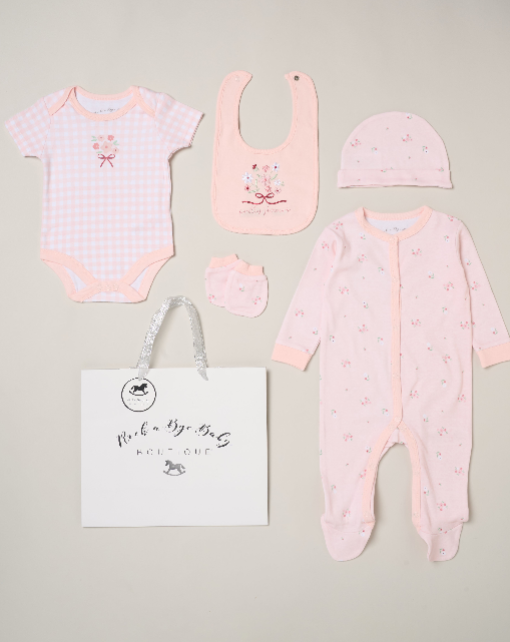 5pc Baby Mesh Bag Gift Set - Pretty Flowers (PK4) (NB-6m) H13290NB