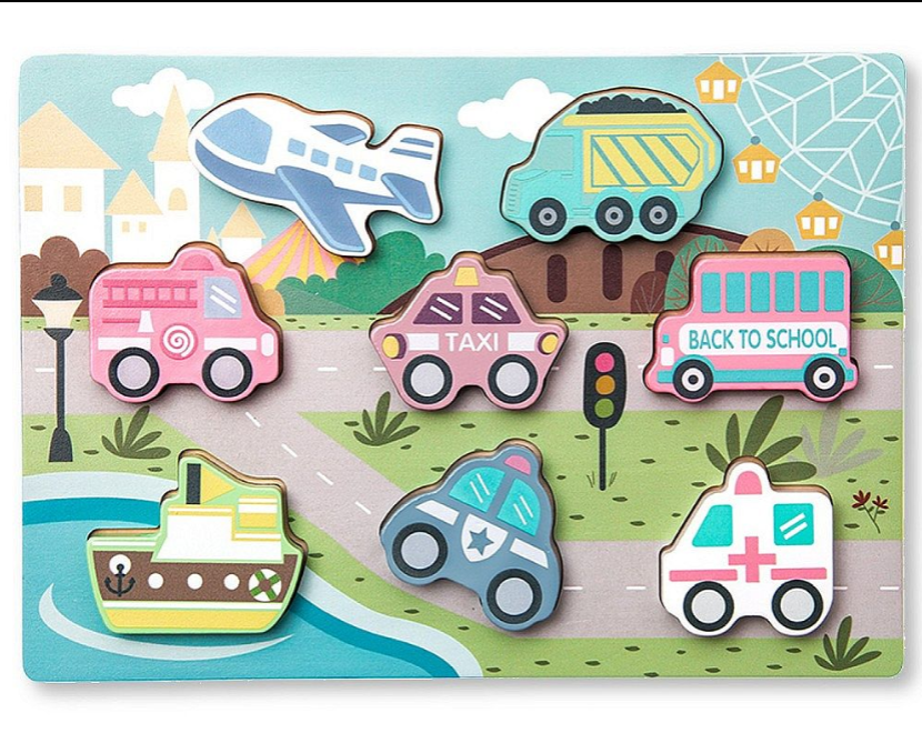 Wooden Educational Traffic Puzzle (PK6) BT-24-0014