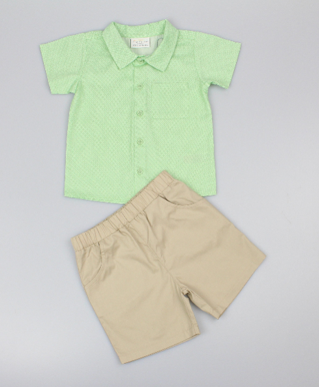 Baby Boys 2pc Shorts Set - Lime Green (1-2Years) (PK6) M34314