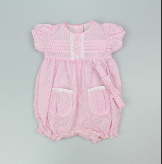2pc Baby Girls Romper Set - Pink (0-9m) (PK6) - K14236