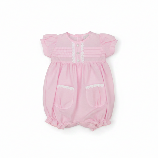 2pc Baby Girls Romper Set - Pink (0-9m) (PK6) - K14236