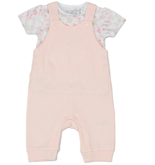 Baby Girls Waffle Fabric Top & Dungaree Outfit (Pack of 6) - M14266
