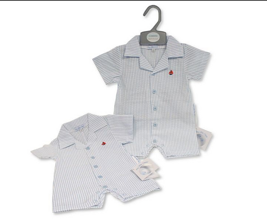 Baby Boys Striped Short Romper (NB-6m) (PK6) Bis-2120-6111