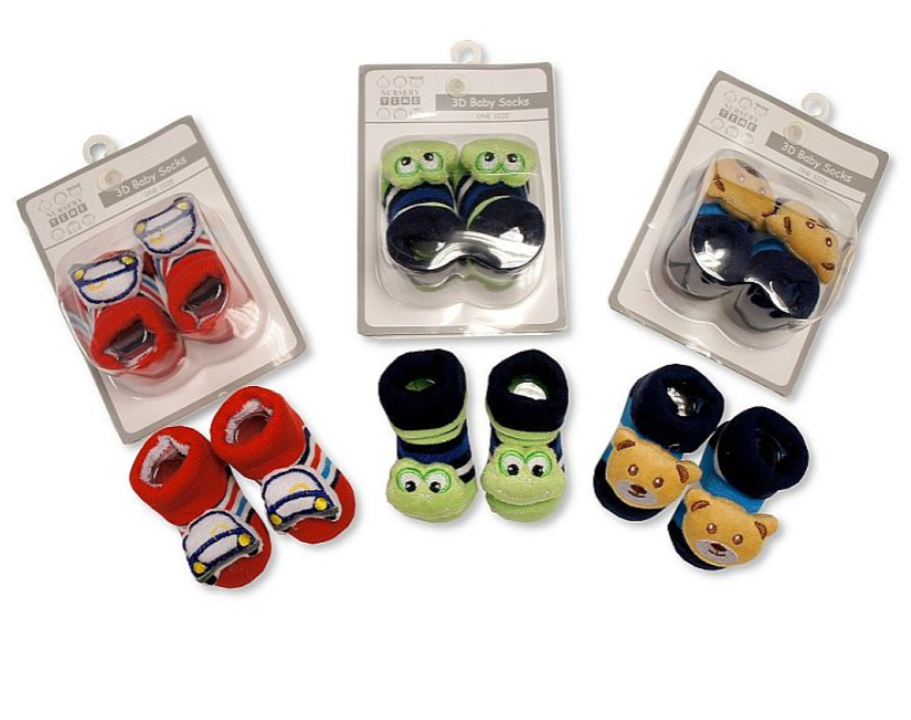 Baby Boys 3d Socks (0-3 Months) (PK12) Gp 2516-0624