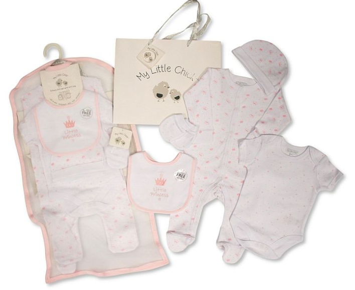 Baby 5 Pieces Gift Set with Paper Gift Bag - Hello Baby Gp-25-1345