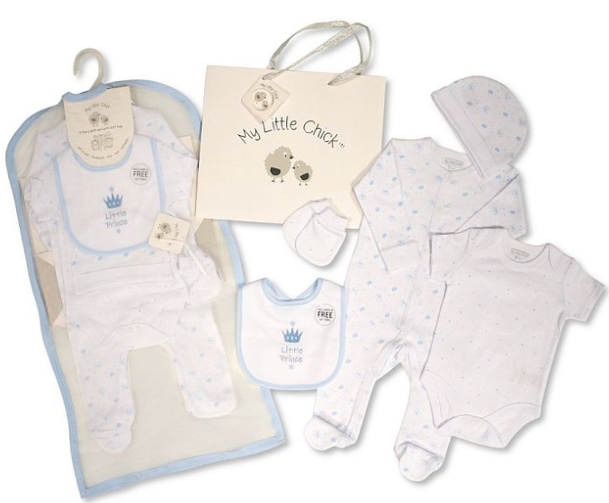 Baby 5 Pieces Gift Set with Paper Gift Bag - Hello Baby Gp-25-1349