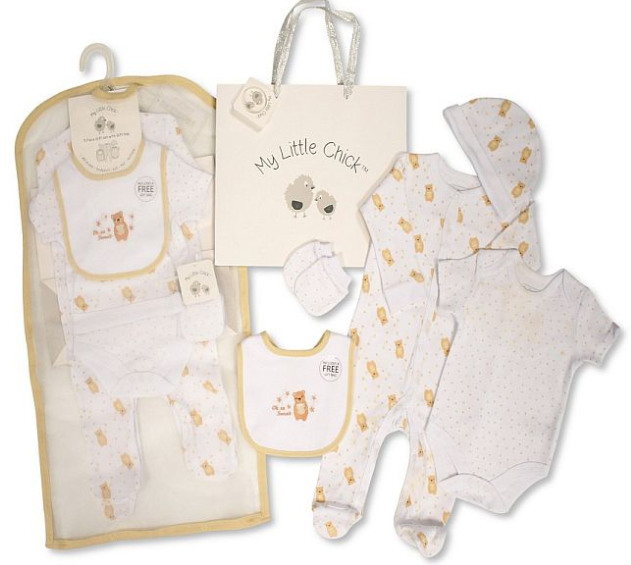 Baby 5 Pieces Gift Set with Paper Gift Bag - Hello Baby Gp-25-1353