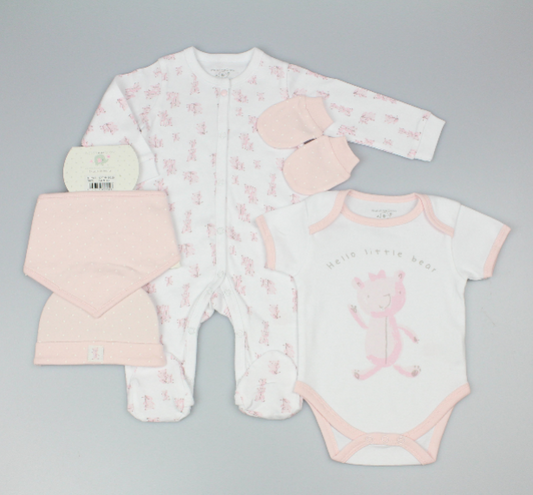 5pc Gift Set - Pink/Hello Little Bear (0-9m) (PK6) M15920