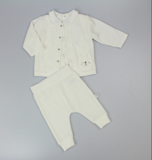 Baby Unisex 3pc Set - Cream (0-6M) (PK6) J13956