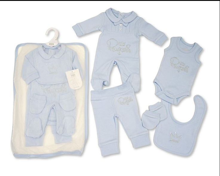 Baby Boys 5 Pieces Gift Set - Princess (NB-6m) (PK6) GP-25-1294S