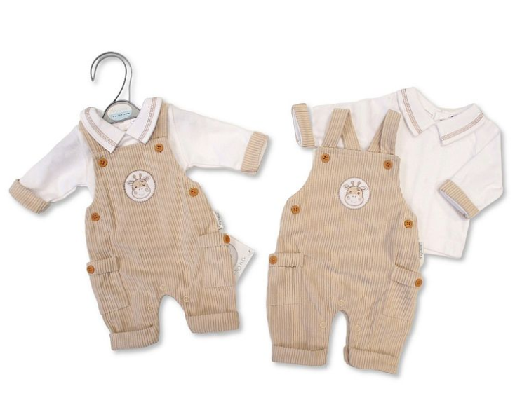 Premature Baby 2 pcs Dungaree Set - Giraffe (3-8lbs) (PK6) PB-20-728