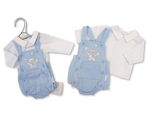 Premature Baby Boys 2 pcs Short Dungaree Set - Snowballs (3-8lbs) (PK6) PB-20-726