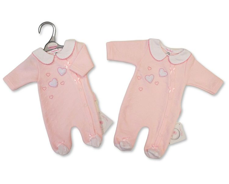 Premature Baby Girls All in One - Hearts (3-8lbs) (PK6) PB-20-720