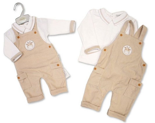 Baby 2 pcs Dungaree Set - Giraffe (NB-9m) (PK6) BIS-2020-2655