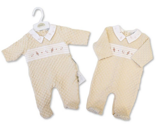 Baby Boys Jacquard All-In-One with Smocking - Space (NB-6m) (PK6) BIS-2020-2651