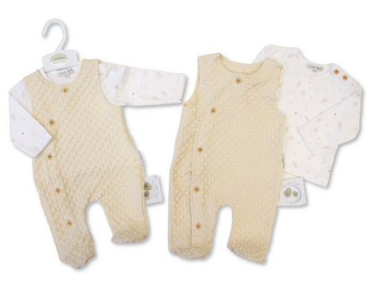 Baby Boys 2 pcs Jacquard Dungaree Set - Space (NB-9m) (PK6) BIS-2020-2649