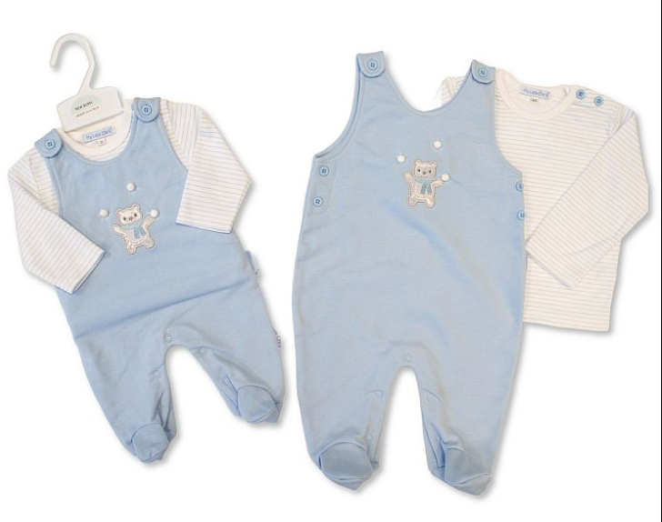 Baby Boys 2 pcs Dungaree Set - Snowballs (NB-9m) (PK6) BIS-2020-2643