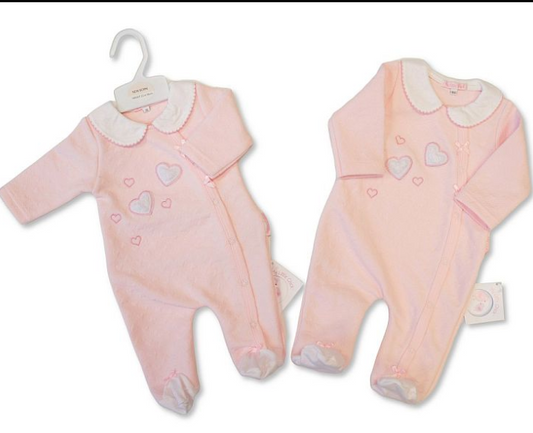 Baby Girls All-In-One - Hearts (NB-6m) (PK6) BIS-2020-2623