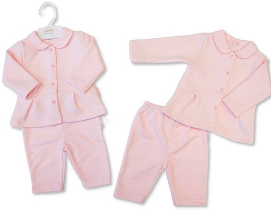 Baby Girls Heart Embossed 2 pcs Set (NB-9m) (PK6) BIS-2020-2621