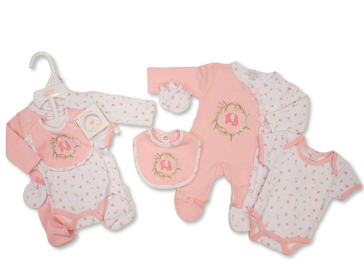 Premature Baby Girls 4 Pieces Set - Elephant (3-8lbs) (PK6) PB-20-736P