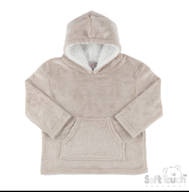 Embossed Hoodies - Biscuit/Animal (6-24m) (PK4) HD30BI