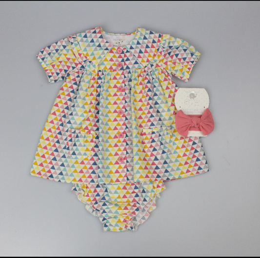 Baby Girls All Over Print Lined Dress, Pant & Headband (1-2 Years) (PK6) J33979