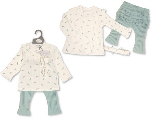 Baby Girls 2 pcs Legging Set with Headband (0-12 Months) (PK6) Bis-2020-2603