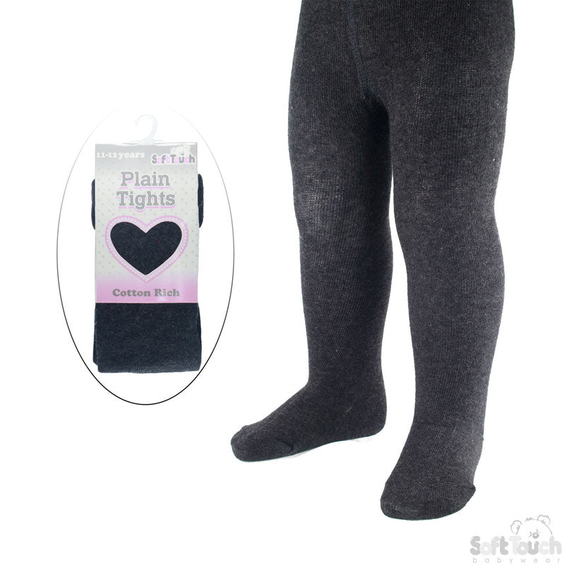 PLAIN GREY TIGHTS - (PK6) (NB-12 Years) T84-G
