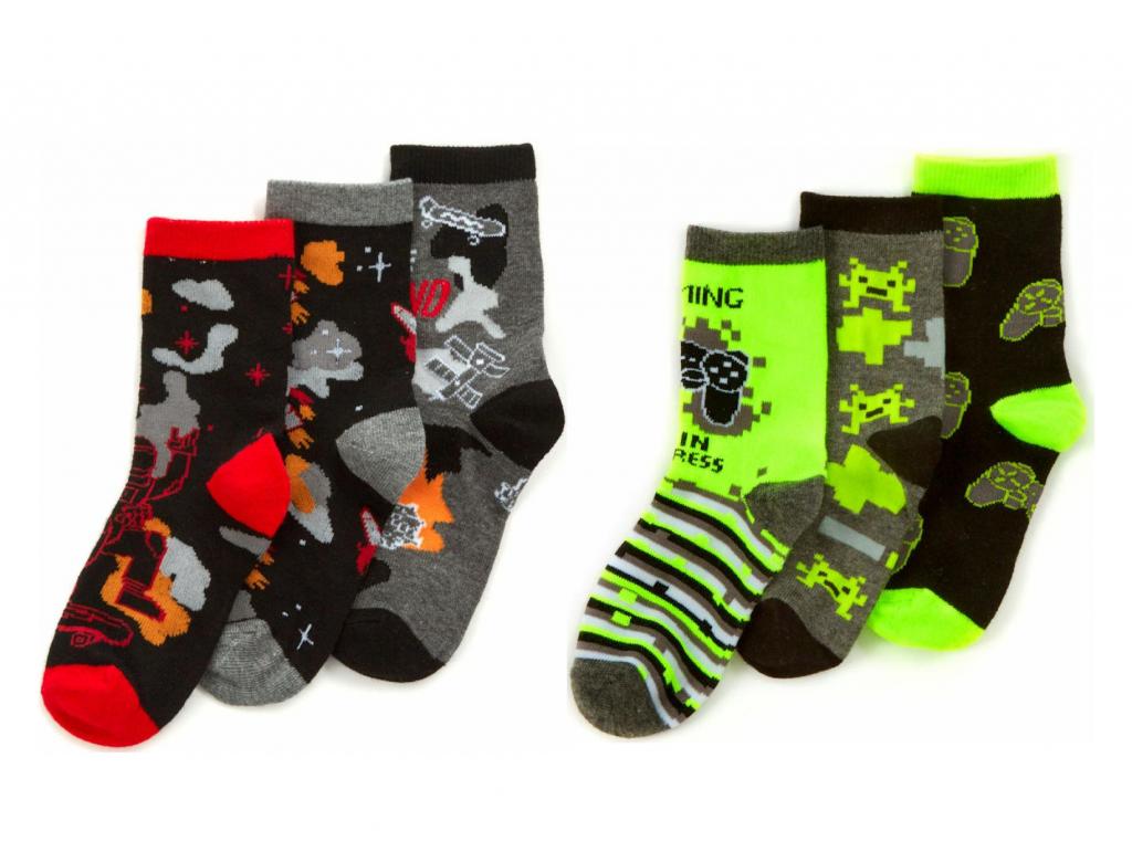 Triple Pack Cotton Rich Socks - Gaming & Space (6-3.5) (PK12) 42B782
