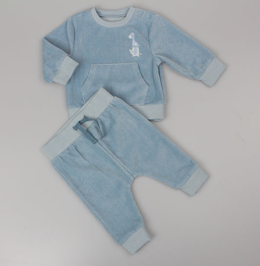 2pc Velour Jogging Suit Set - Sky/Jungle (0-9M) (PK6) H13516