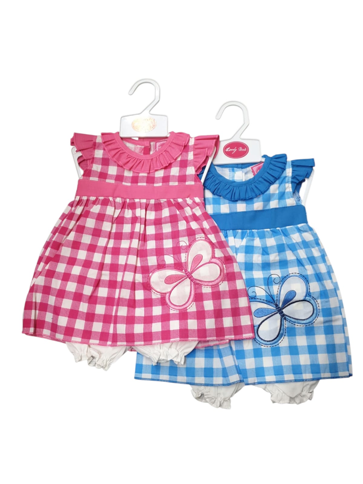 Baby Dress - Checker Butterfly (0-9months) (PK6) DRS10 ( unit price 3.95 )