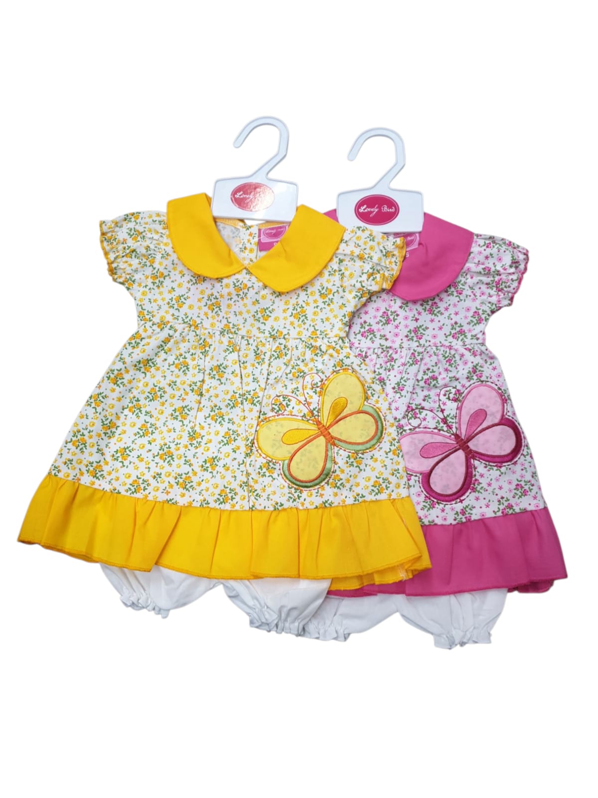 Baby Dress - Yellow/Pink Floral (0-9months) (PK6) DRS19 ( unit price 3.95)