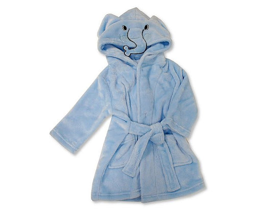 Baby Hooded Bathrobe - Elephant - Sky (3-24m) (PK6) BIS-2020-2346S