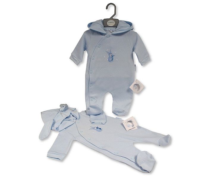 Baby Boys All in One with Hood - Bunny (PK6) (NB-6) BIS-2020-2557