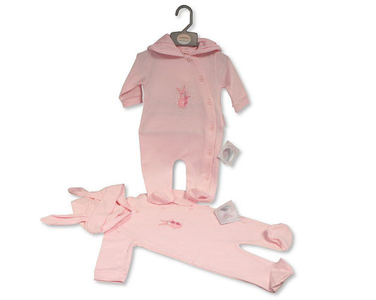 Baby Girls All in One with Hood - Bunny  (PK6) (NB-6) BIS-2020-2560