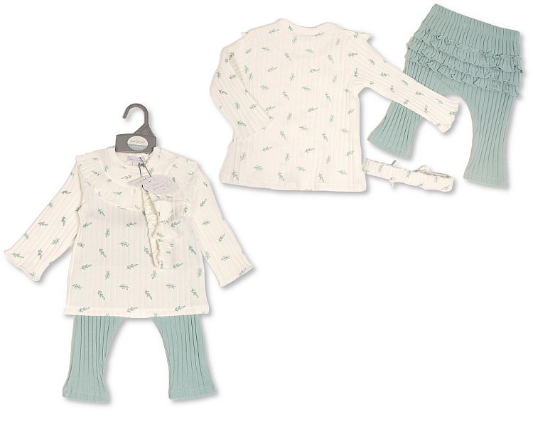 Baby Girls 2 pcs Legging Set with Headband (0-12 Months) (PK6) Bis-2020-2603