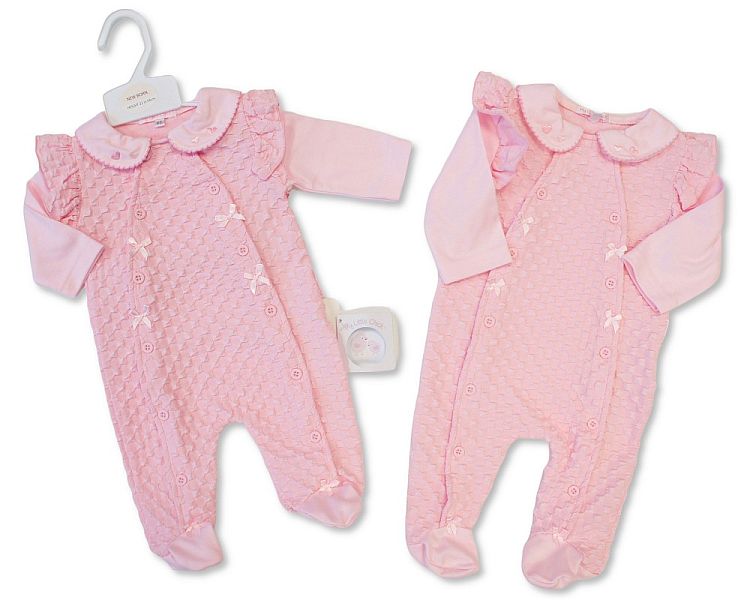 Baby Girls Jacquard All-In-One with Bows (NB-6m) (PK6) BIS-2020-2631