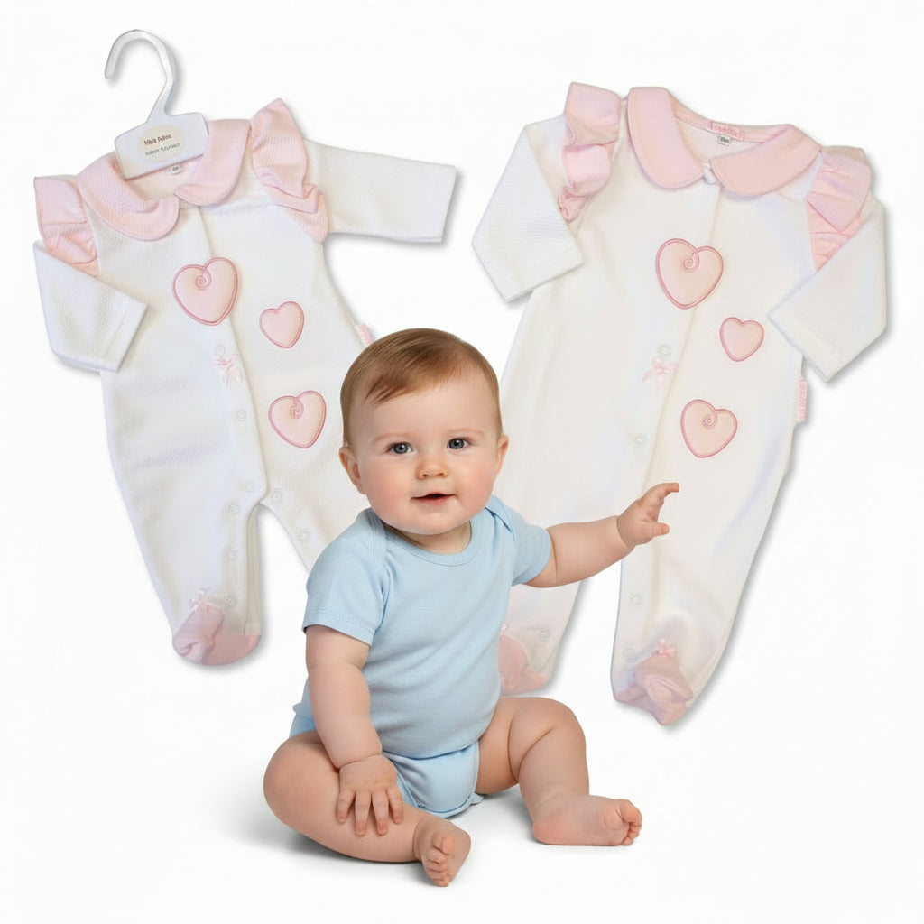 Baby Girls All-In-One with Bow - Cuddle Me (NB-6m) (PK6) BIS-2020-2635