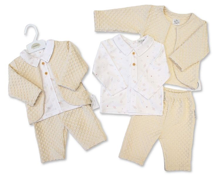 Baby Boys 3 pcs Jacquard Set - Space (NB-9m) (PK6) BIS-2020-2650