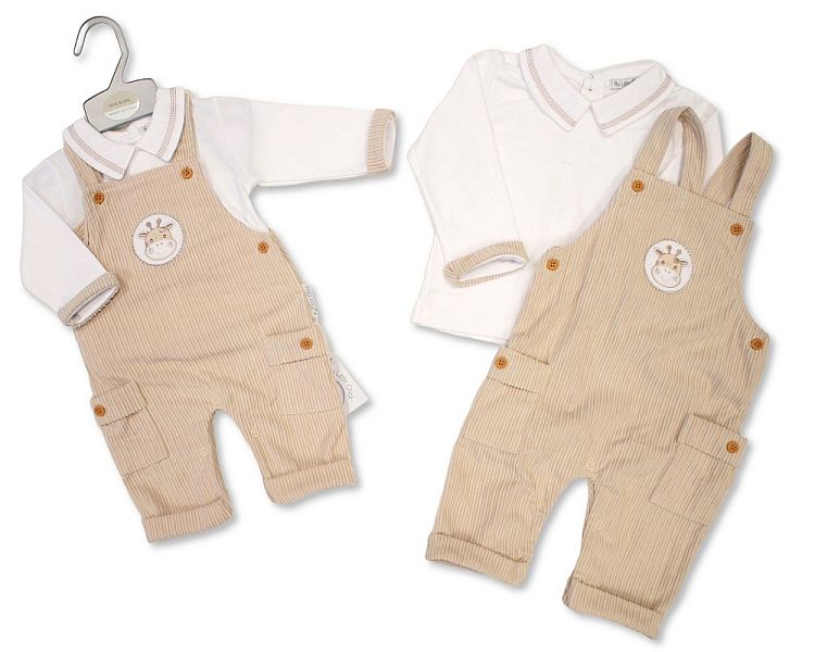 Baby 2 pcs Dungaree Set - Giraffe (NB-9m) (PK6) BIS-2020-2655