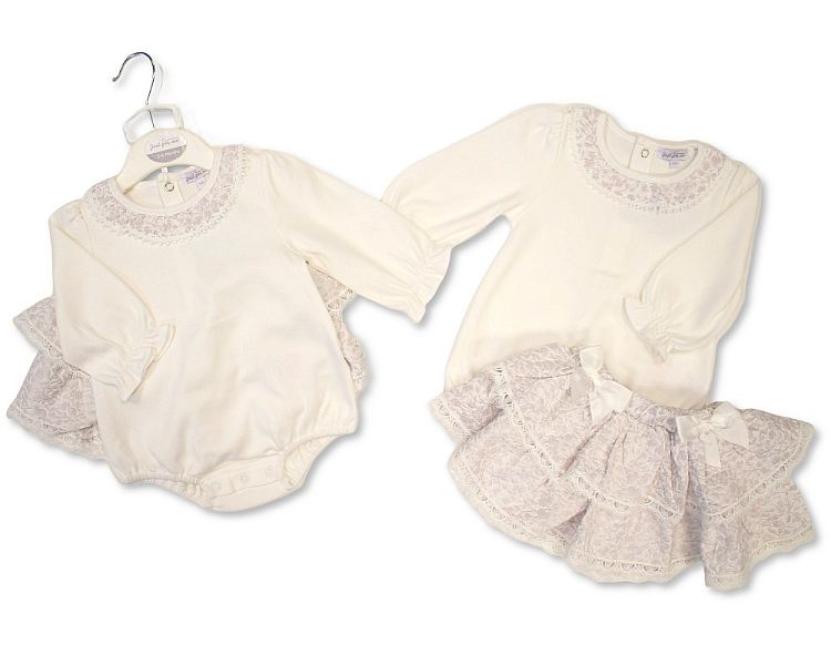 Baby Girls Jacquard Skirt/Bodysuit Set with Bows (NB-9m) (PK6) BIS-2020-2662