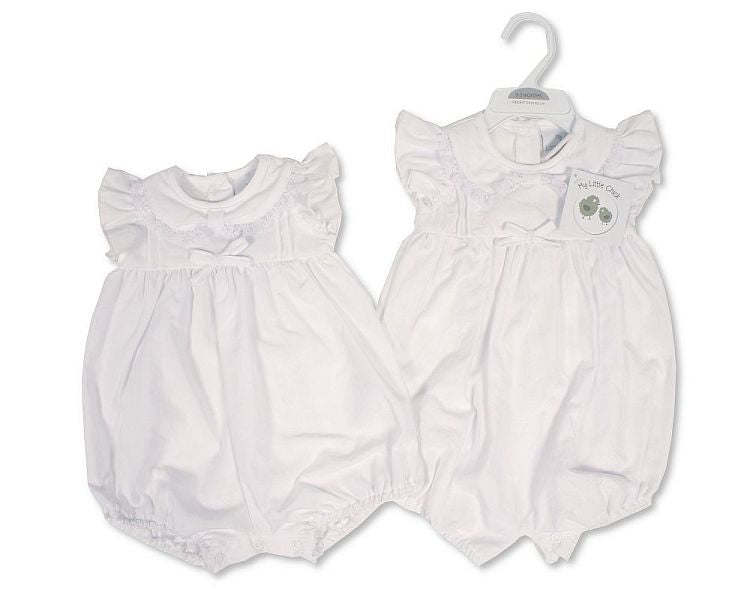 Baby Girls Romper with Lace and Bow (NB-6m) (PK6) BIS-2120-6257