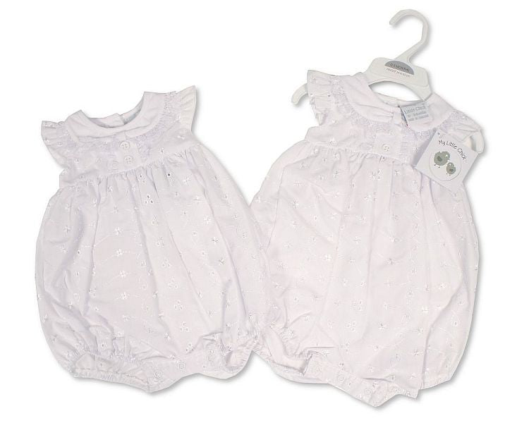 Baby Girls Romper with Lace and Embroidery (NB-6m) (PK6) BIS-2120-6258