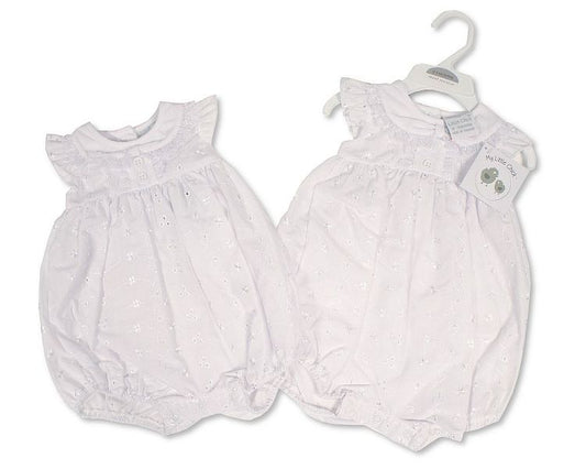 Baby Girls Romper with Lace and Embroidery (NB-6m) (PK6) BIS-2120-6258