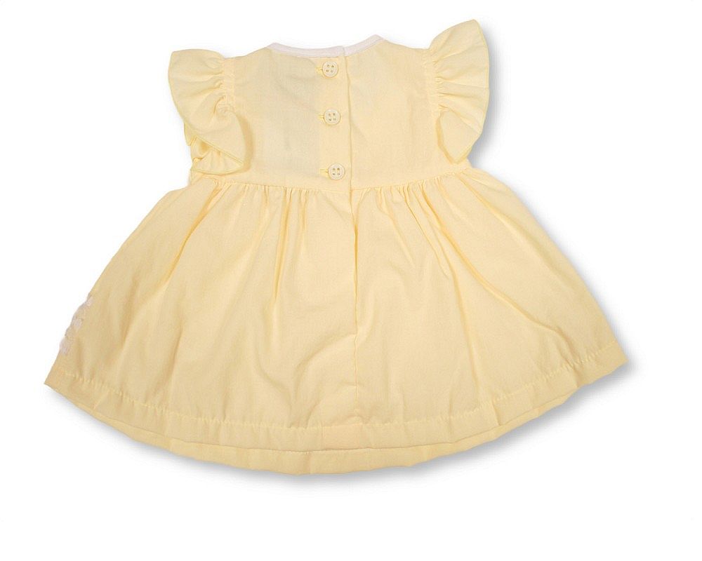 Baby Dress Lemon with Lace and Bows (NB-6m) (PK6) - BIS-2120-6361