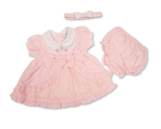 Baby Dress Pink with Ruffles and Bows (6-24m) (PK6) - BIS-2120-6370