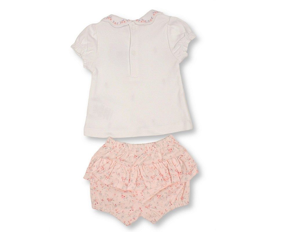 Baby Girls 2 pcs Shorts Set with Floral Print and Embroidery (NB-9m) (PK6) - BIS-2120-6394